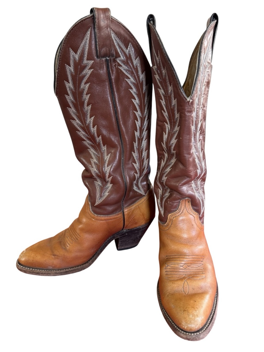Vtg Abilene Boot Co. Two-Tone Western Boots